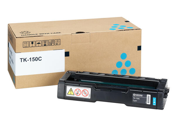 Toner Kyocera TK-150C, cyan toner 6.000 sider ved 5 % 